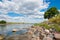 The stone beach in Svino on the Danish countryside