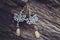 Stone beads metal pendant earrings
