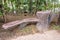 Stone bench in the garden look like a timber bench beside the road,Concrete bench,Cement bench