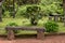 Stone bench at a resting area, Azores Islands