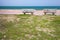 Stone benches on the coast in Saudi Arabia