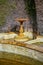 Stone birdbath in garden