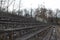 The stone bleachers at the stadium