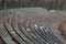 The stone bleachers at the stadium