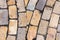 Stone Block Seamless Background. Brick path with different colors stones. Sandstone pavement, crude stone, pebble pavement