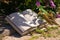 Stone Book in the garden