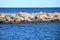 Stone breakwater for protection of coast