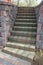 Stone Brick Patio Stairway or Staircase Landscape