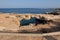 Stone bridge of lovers over the sea. Beautiful natural rock arch over the Mediterranean Sea, .