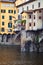 Stone bridge Ponte Vecchio and the Arno river in Florence, Tuscany, Italy. Firenze landmarks