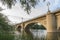 Stone Bridge or San Juan Ortega Bridge over the Ebro River, Logrono. Spain.