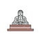 Stone Buddha statue icon isolated on white background