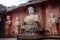Stone Buddha on the stone wall at Wuxi Yuantouzhu - Taihu scenery garden, China.