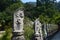 Stone Buddhist Statues at Itsukushima Shrine Walkway