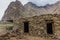 Stone building in Jizev Jisev or Jizeu village in Pamirs mountains, Tajikist