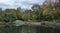 Stone building, on a lake shore in the forest