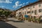 Stone buildings and shops in the medieval village of Conflans