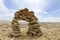 Stone cairn in Negev desert.