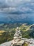 Stone Cairn Tower Built in Durmitor Mountains