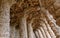 Stone carved columns, park Guell in Barcelona