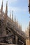 Stone-carved lace of sculptures and spires of the Cathedral, Milan, Italy