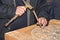 Stone carving to make Armenian tombstones known as Khachkars.