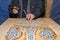 Stone carving to make Armenian tombstones known as Khachkars.