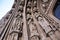 Stone carvings on the entrance of The church of Notre Dame du Sablon, Brussels