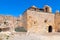 Stone castle facade, main landmark of Calafell