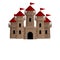 The stone castle of the knights. Cartoon flat illustration