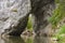 Stone with a cave on the river, Sverdlovsk area