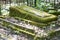 Stone cemetery grave monument covered with moss closeup view