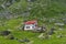 Stone chalet in Carpathians mountains in the summer season