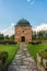 Stone chapel at a cemetery in Sweden