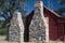 Stone chimneys on Westermans Homestead in Naas Valley Namadgi National Park