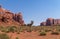 Stone cliffs and the desert of the Southwest of the USA. Monument Valley, Arizona