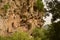 Stone Cliffs and Structures Along the Amalfi Coast in Italy