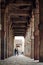 Stone columns of Qutb complex in South Delhi, pillars in ancient ruins of Quwwat ul Islam Mosque