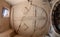 Stone cross on the ceiling of cave crusader`s church ,Cappadocia