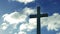 Stone cross with dramatic sky timelapse