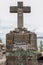 A stone cross on a view point. Copacabana is the main Bolivian t