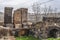 Stone crosses and graves of saints, at the old entrance to the territory of the medieval church Karmravor in the city of Ashtarak