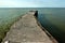 Stone curve of an old pier, Vistula Lagoon, Poland