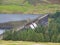 The stone dam of Scar House Reservoir in Nidderdale, Yorkshire, England, UK