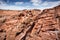 Stone desert landscape with blue sky and clouds at Valley of Fire State park in Nevada