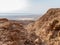 Stone  desert near the Rahaf stream, on the Israeli side of the Dead Sea, near Jerusalem in Israel