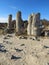 The Stone Desert or Stone Forest near Varna. Naturally formed column rocks. Fairytale like landscape. Bulgaria.