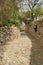 Stone door in the old ramparts of the village of Minerve