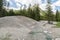 Stone excavation of a mountain stream at Schlierersee in the Natur park Riedingtal Zederhaus, Austria