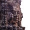 Stone Face at Bayon Temple on White Background, Angkor, Cambodia